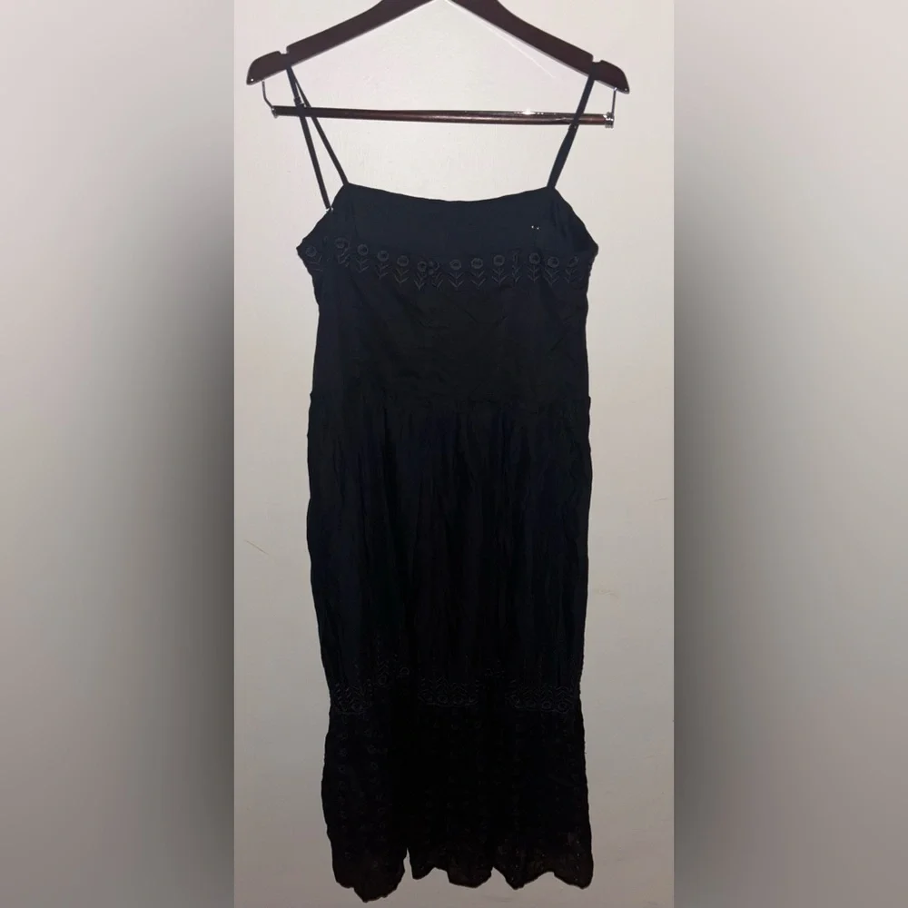 NWT J.Crew Sorrento dress in cotton voile XS Black Boho Bohemian Resort Vacation